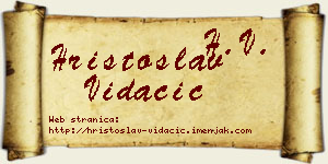 Hristoslav Vidačić vizit kartica
